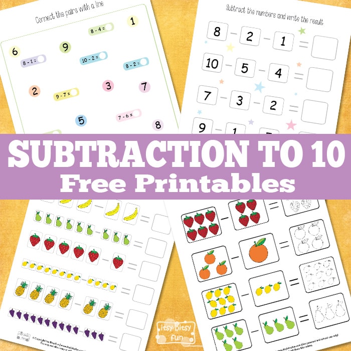 Fun math subtraction to 10