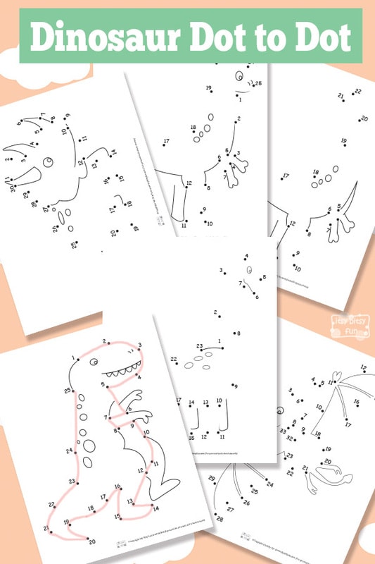 Dinosaur Dot to Dot Worksheets for counting