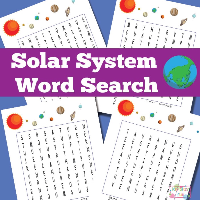 Solar System Word Search Puzzles