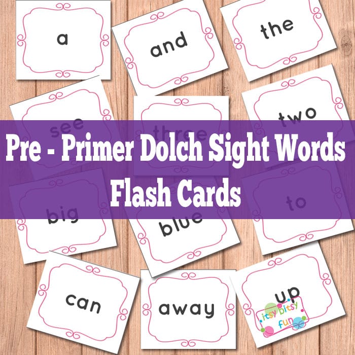 Pre Primer Sight Words Flash Cards