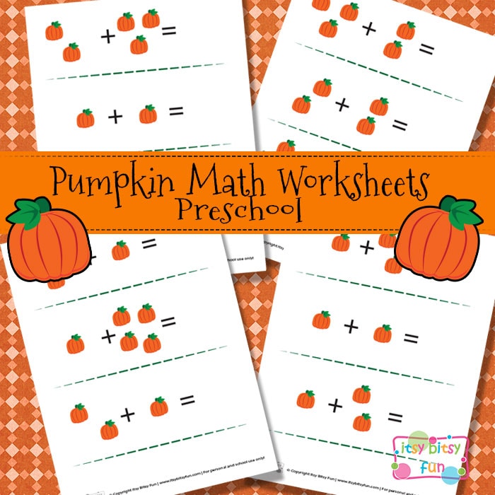 Pumpkin Math Worksheets For Preschool Itsy Bitsy Fun