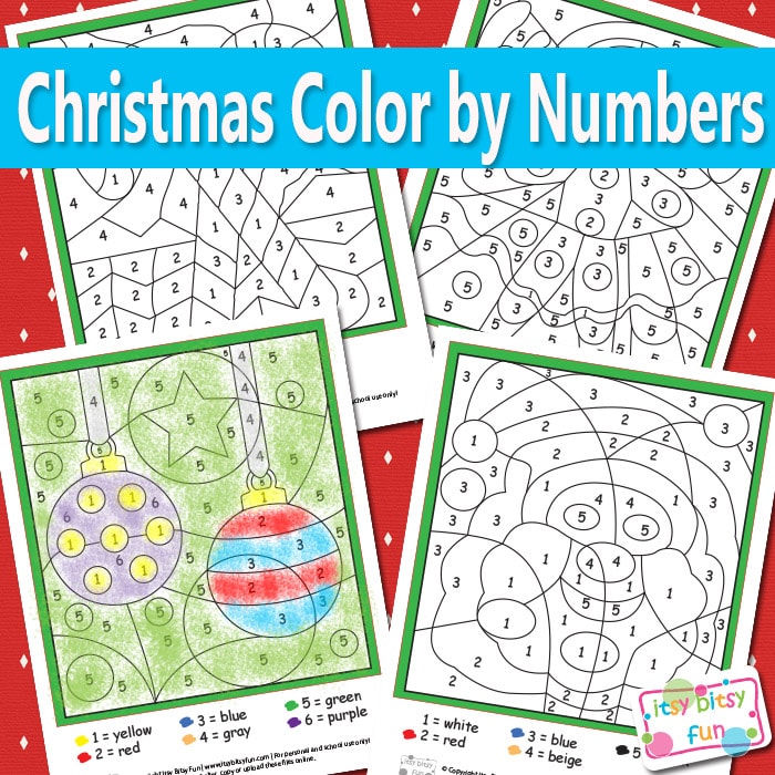 Christmas Color by Numbers Printables