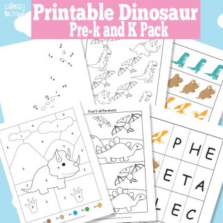 Dinosaur Printable Preschool and Kindergarten Pack - Itsy Bitsy Fun