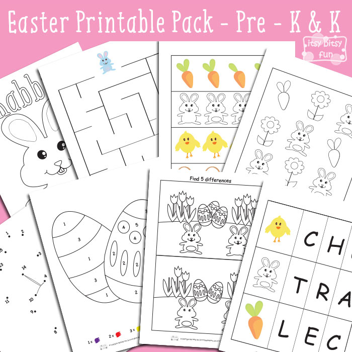Easter Printable Worksheets for Kindergarten and Preschool