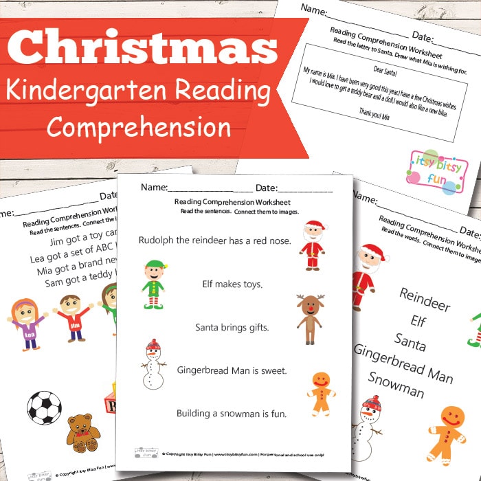 Free Christmas Kindergarten Reading Comprehension
