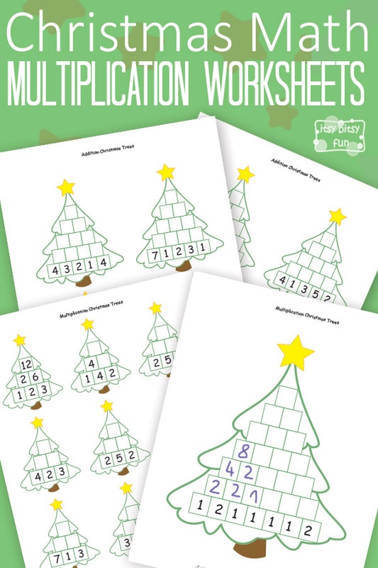  Christmas Math Worksheets Multiplication Tree Itsy Bitsy Fun