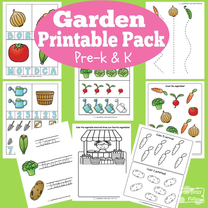 Garden Worksheets for Kindergarten and Preschool