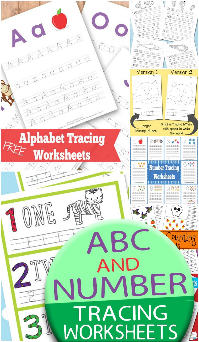 ABC and Number Tracing Worksheets