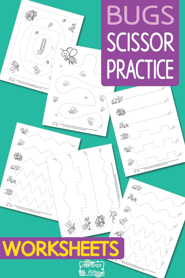 Lovely Bugs Scissor Practice Worksheets