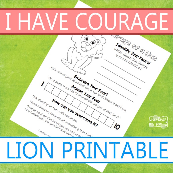I Have Courage - Lion Printable Page