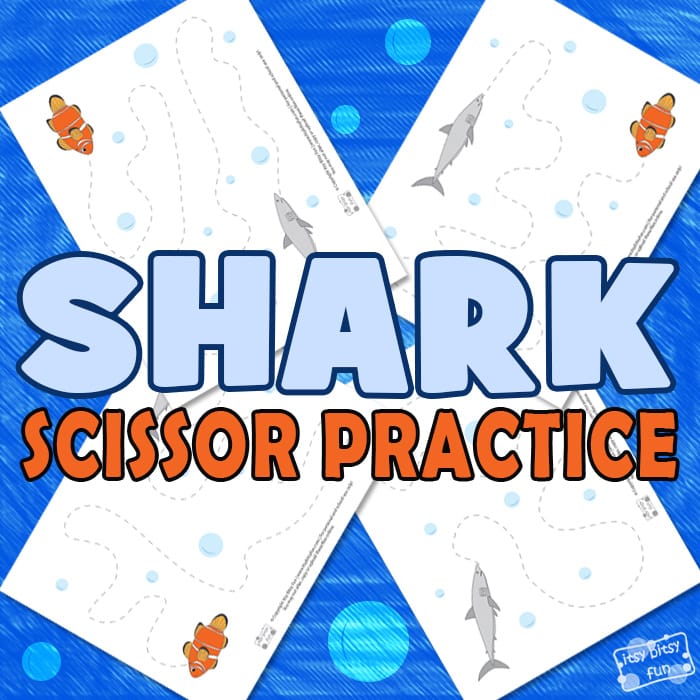 Shark Scissor Practice Sheets for Kids