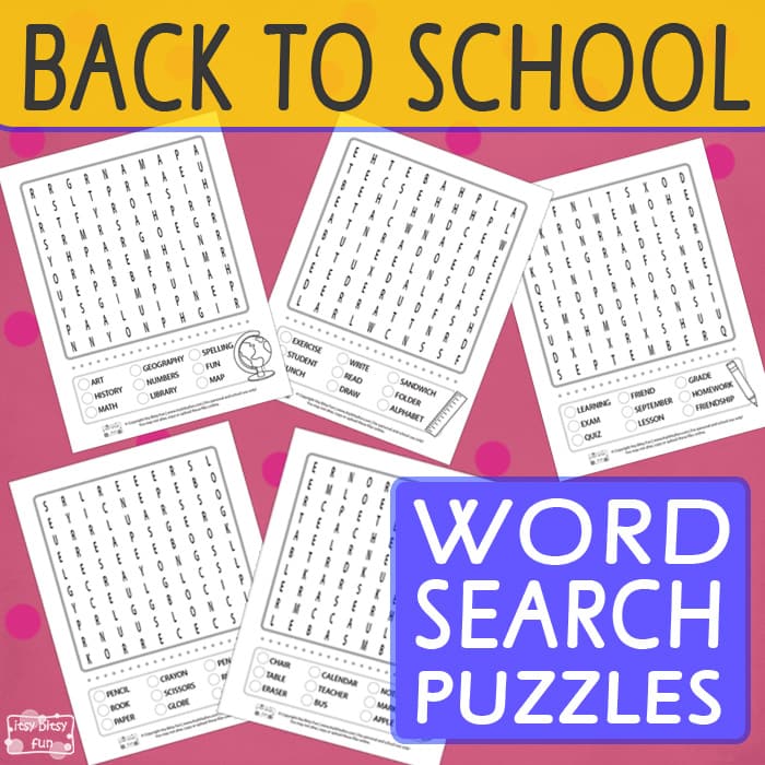 Back to School - Free Printable Fun Word Search Puzzles