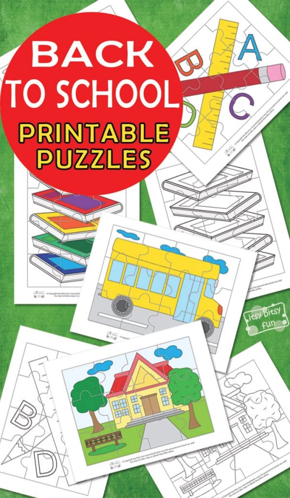 Back to School Printable Puzzles for Kids - Itsy Bitsy Fun