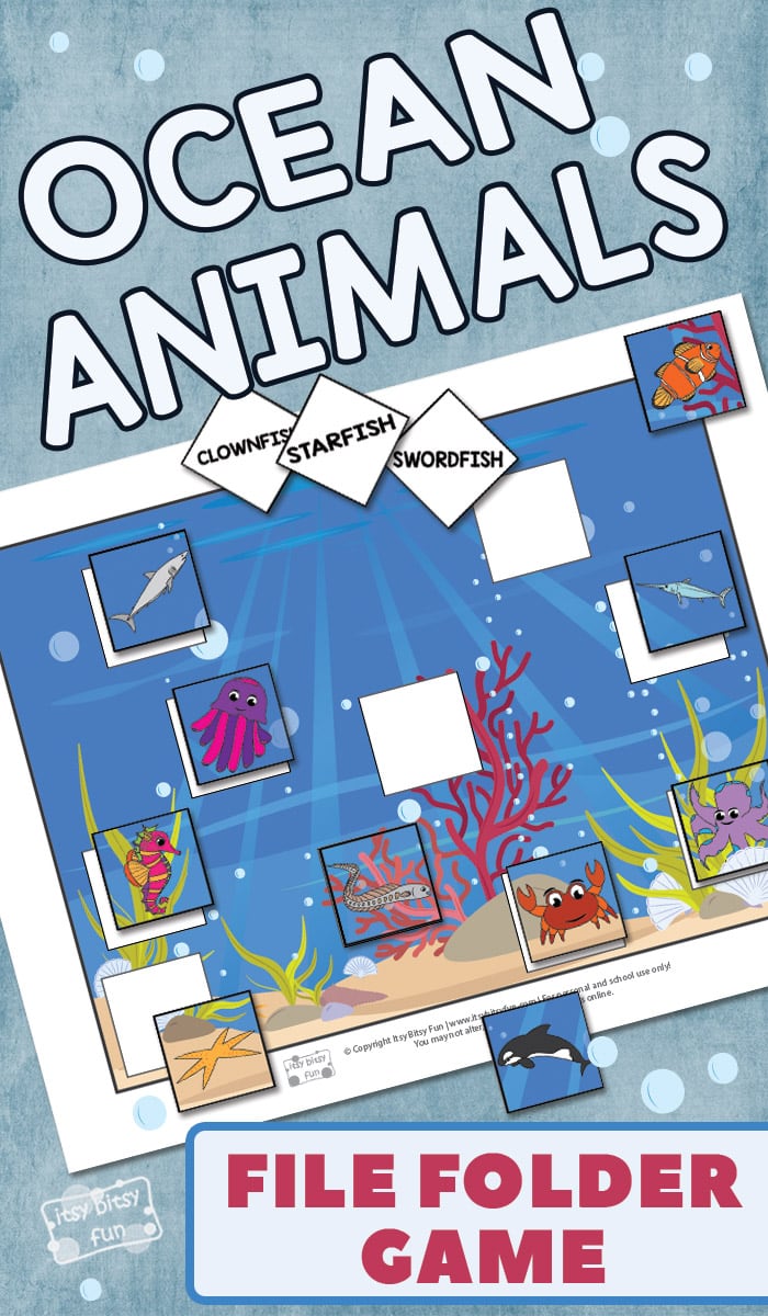 Ocean Animals File Folder Game Prinable