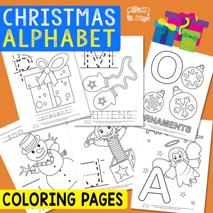 Christmas Alphabet Coloring Pages