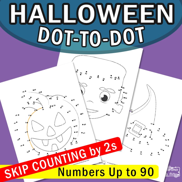 Halloween Skip Counting by 2s Dot-to-Dot