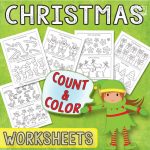 Christmas Count and Color Worksheets