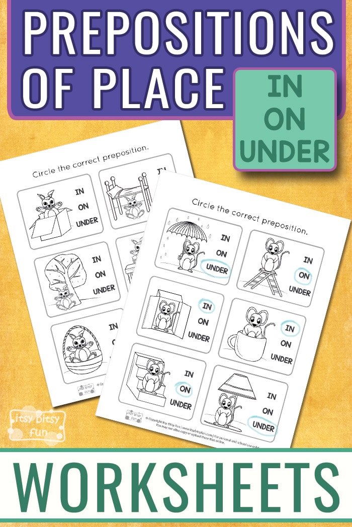 Free Printable Learning Prepositions Worksheets for Kids. A fun way to learn prepositions of place. #freeprintablesforkids #printableworksheetsforkids #freeworksheetsforkids