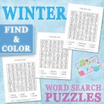 Winter Themed Find and Color Word Search Puzzles