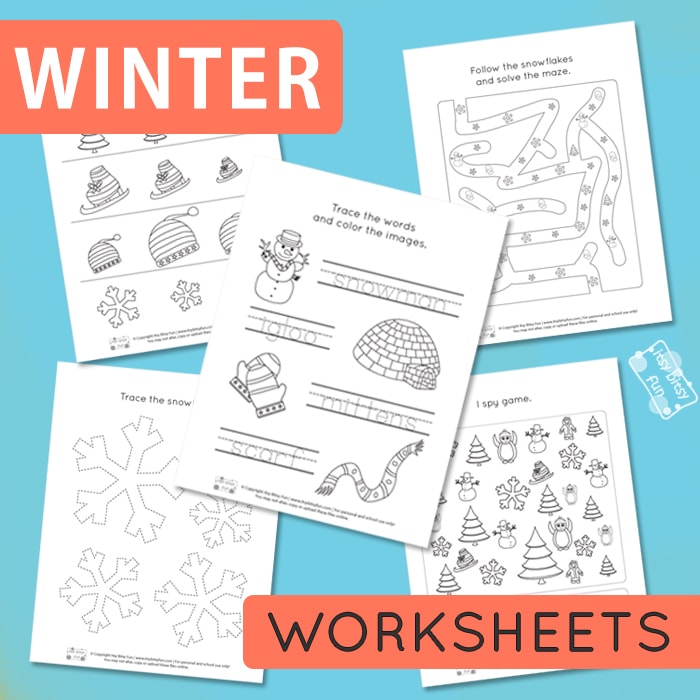 Winter Worksheets for Kindergarten - itsybitsyfun.com