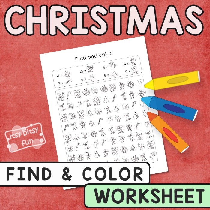 Xmas Find and Color Printable Sheet