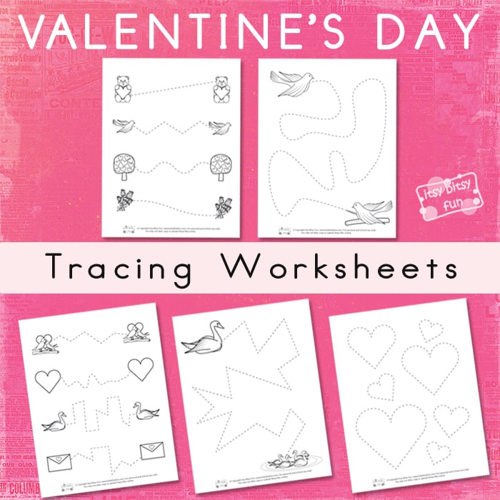 V-Day Tracing Worksheets