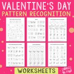 Valentines Day Pattern Recognition Worksheets
