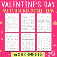 Valentine’s Day Pattern Recognition Worksheets