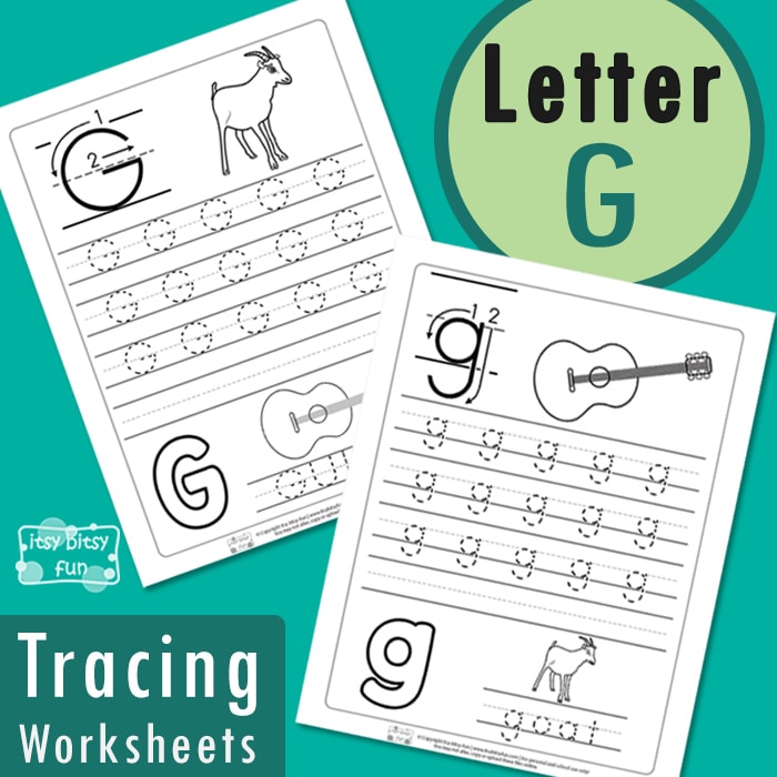 Letter G Tracing Wroksheets