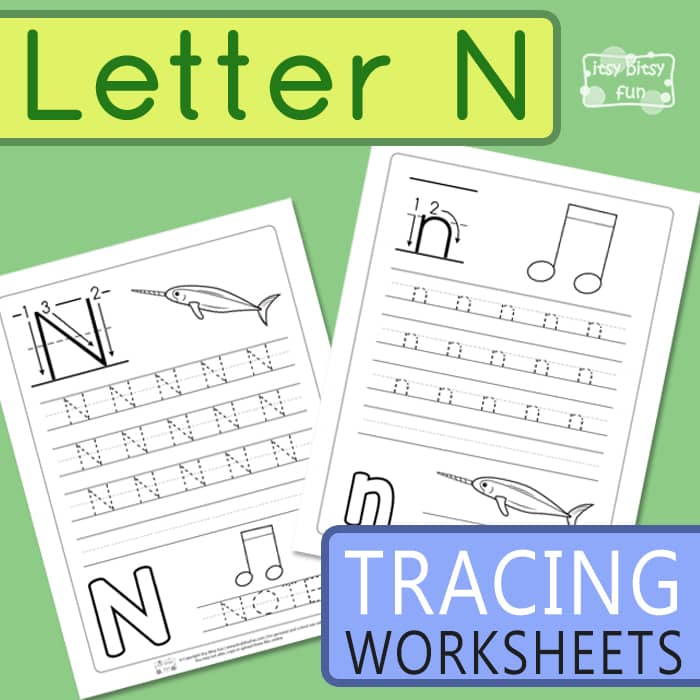 Letter N Tracing Worksheets