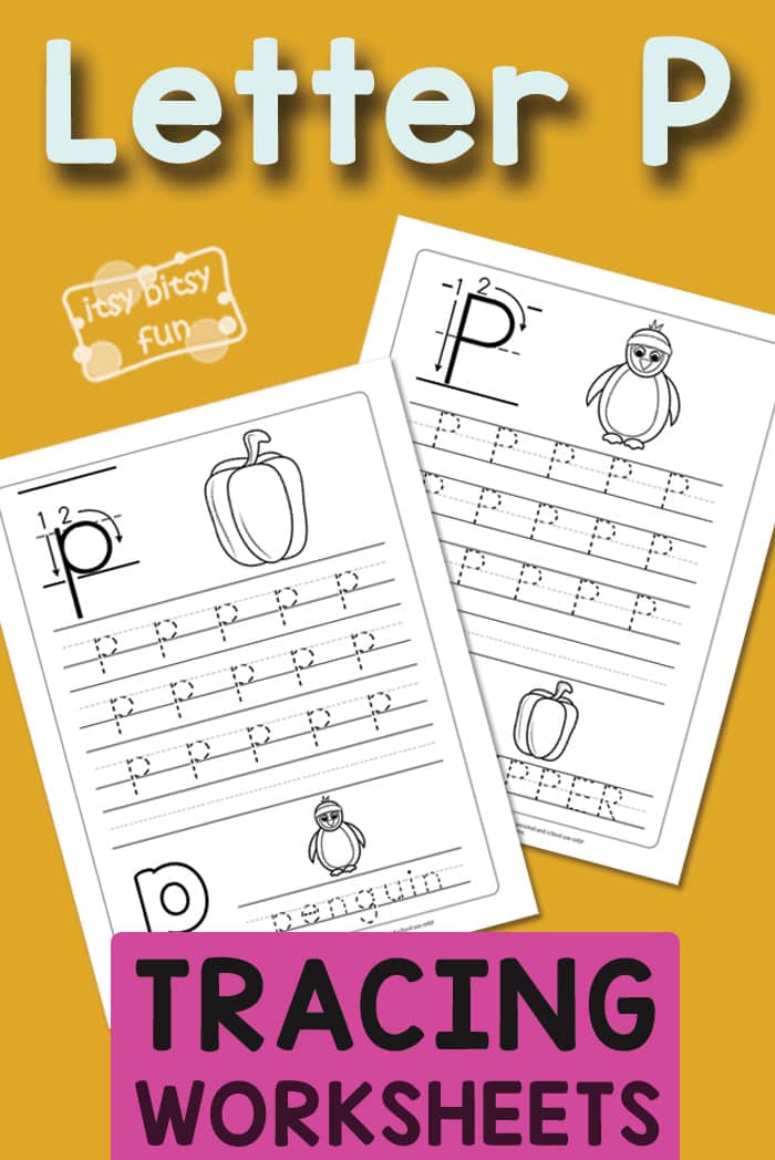  Letter P tracing Worksheets for Kids