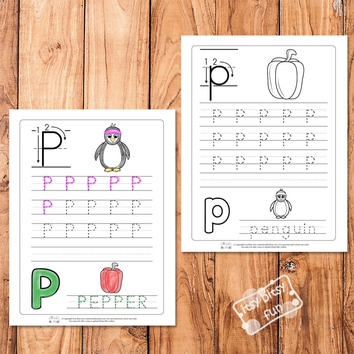 Trace the Letter P Worksheets