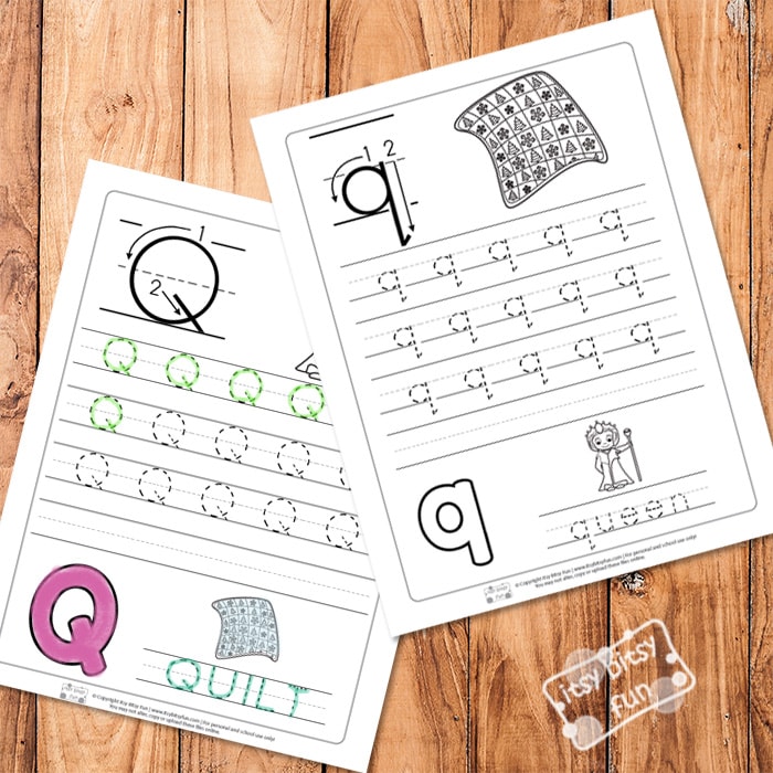 Trace the Letter Q Worksheets