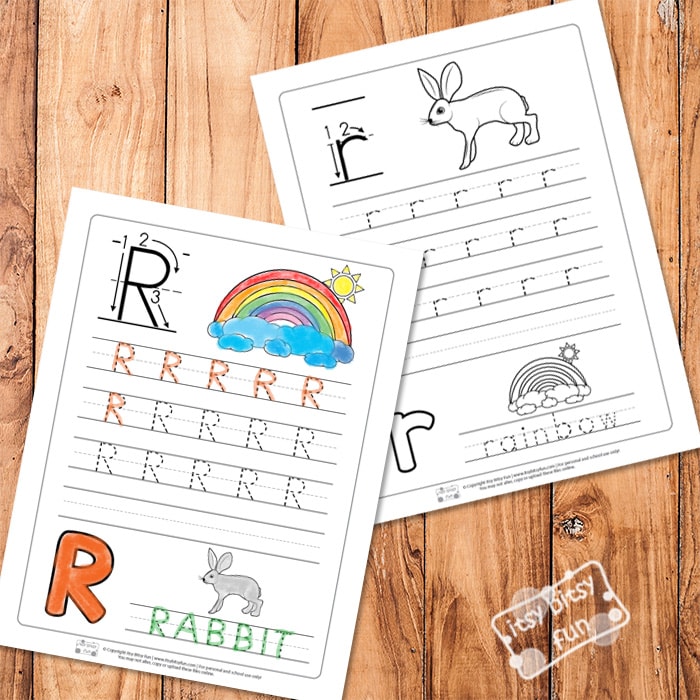 Trace the Letter R Worksheets