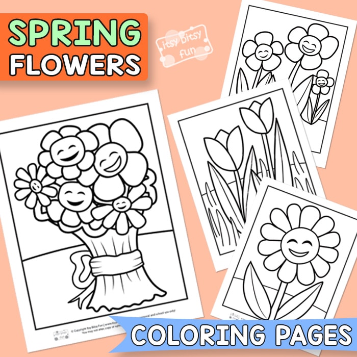 Color the Flowers - Pages for Printing