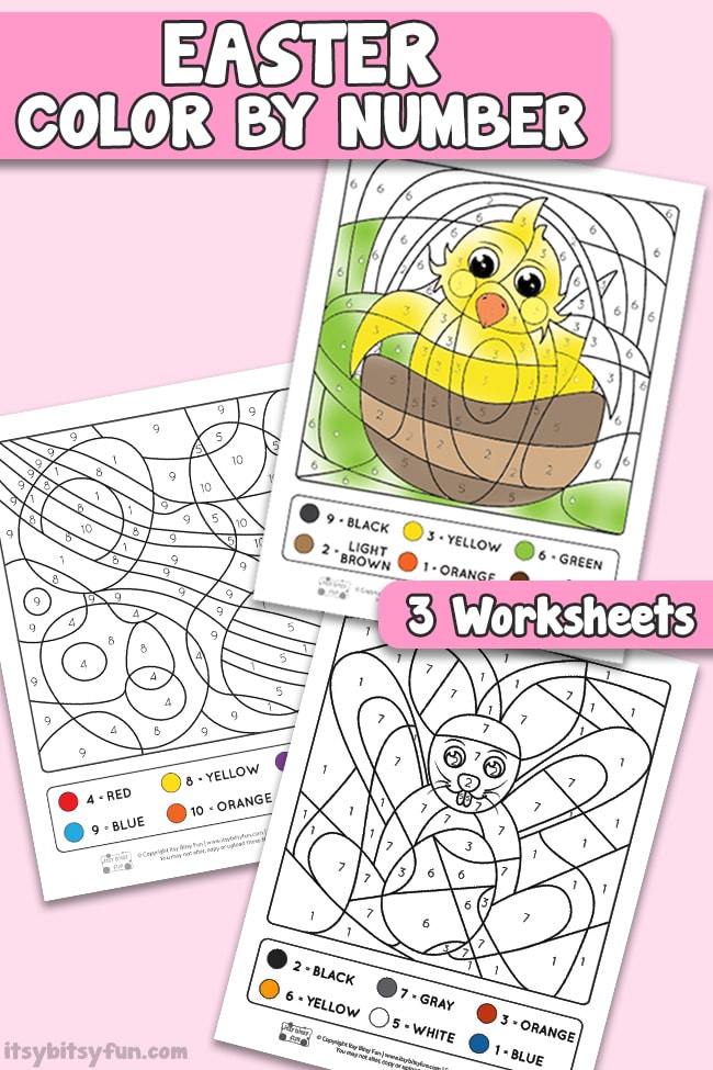 Easter Coloring by Number Worksheets