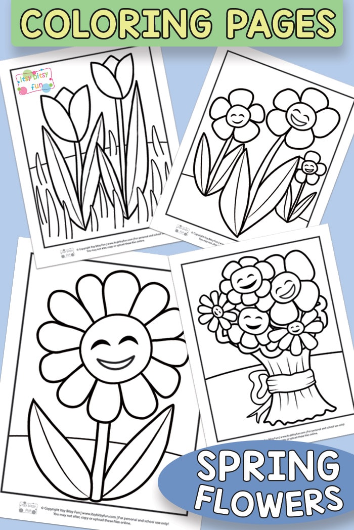 Spring Flower Coloring Pages for Kids