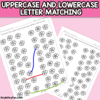 Flower Upper and Lowercase Letter Matching Worksheets