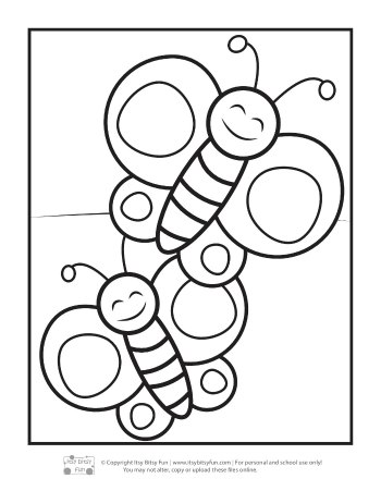 Butterflies Coloring Page for Kids 