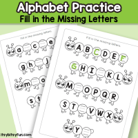 Caterpillar Fill in the Missing Letters – Alphabet Worksheets