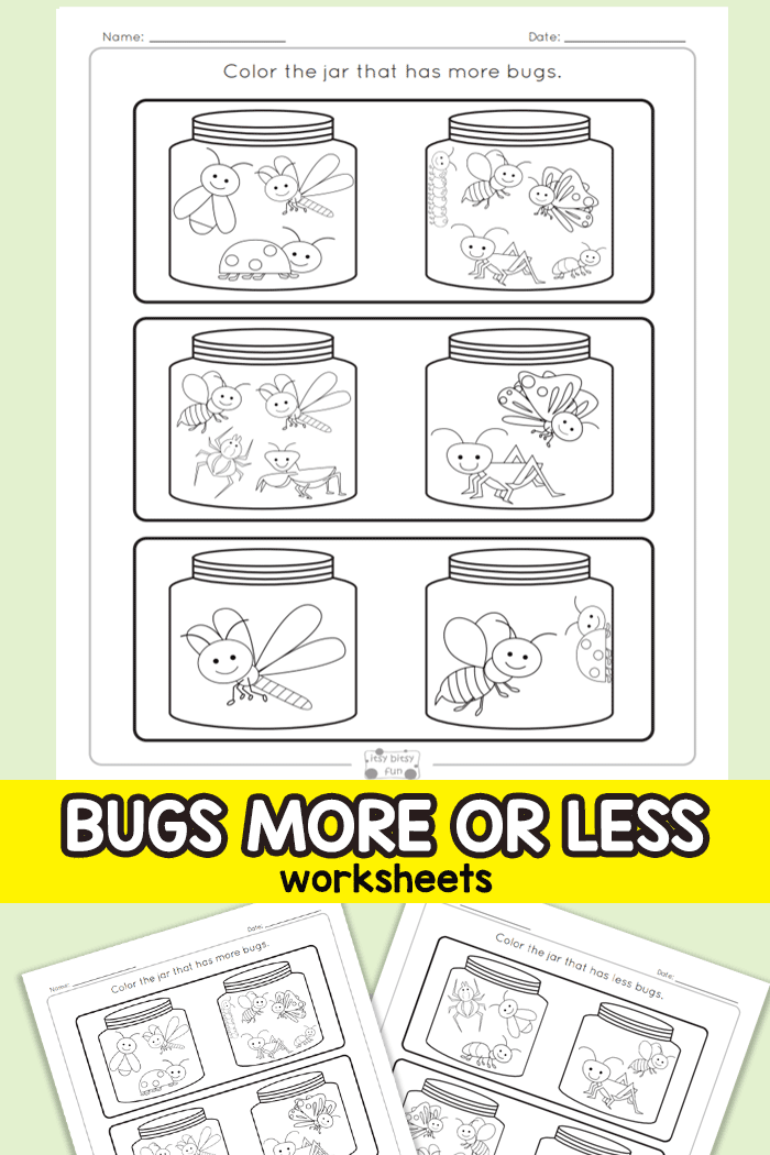 More or Less Kindergarten Worksheets