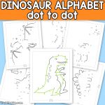Alphabet Dinosaur Dot to Dot Worksheets