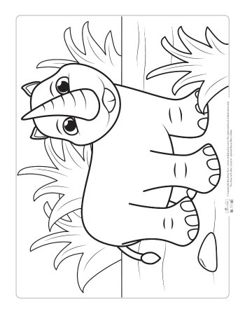 Rhino coloring page for kids.