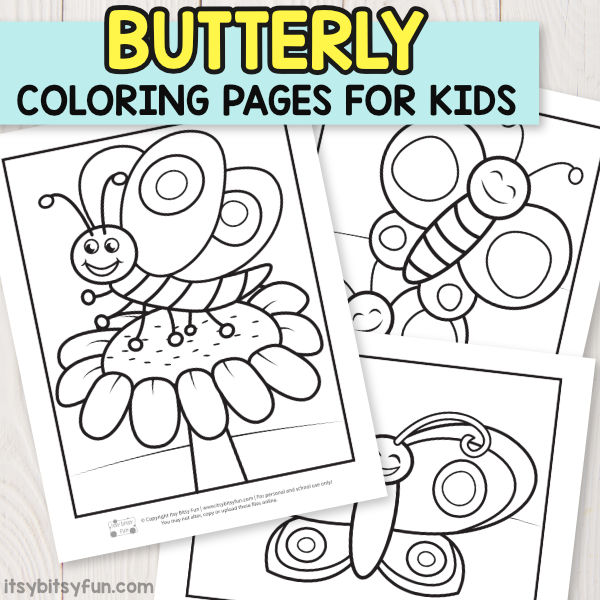 Butterfly coloring pages for kids.