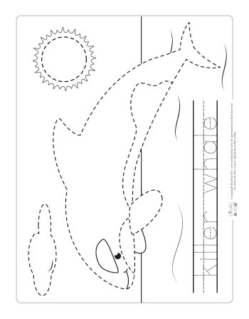 Killer whale tracing worksheet.