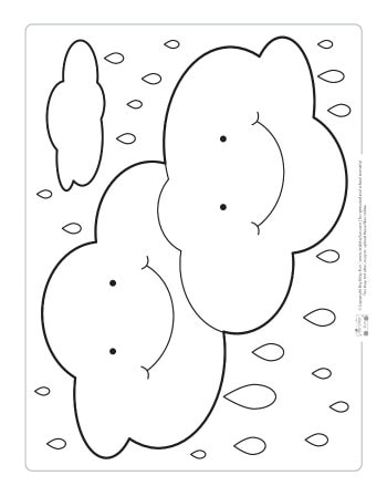 Rainy coloring page for kids.