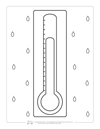 Thermometer coloring page for kids. 