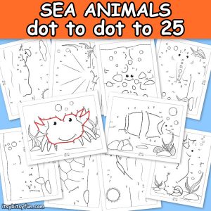 Ocean Animals Dot to Dot Worksheets - Itsy Bitsy Fun
