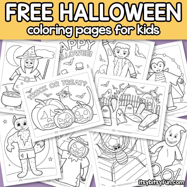 10 Halloween Coloring Pages for Kids