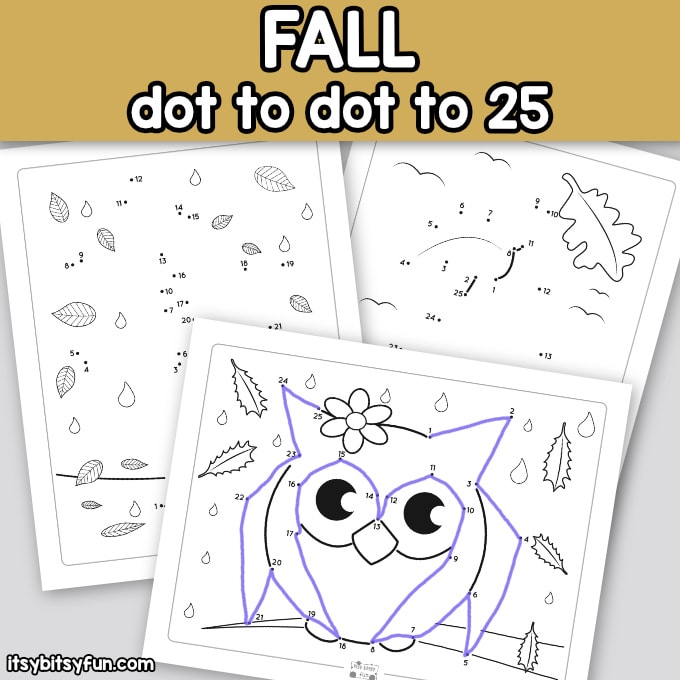 Fall dot to dot worksheets for kids.